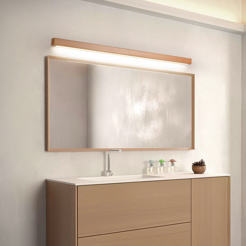 1 Light Linear Wall Sconce Lights Minimalist Wood Wall Mounted Lamp