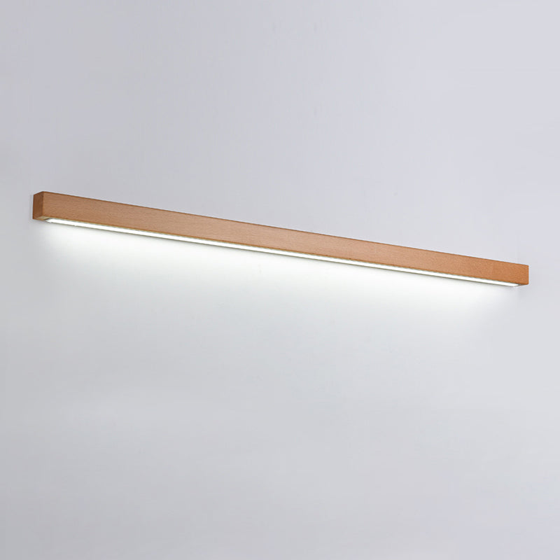 1 Light Linear Wall Sconce Lights Minimalist Wood Wall Mounted Lamp