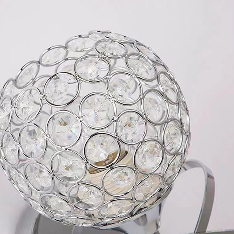 Globe Wall Light Modern Crystal 1 Light Wall Mount Lighting for Bedroom