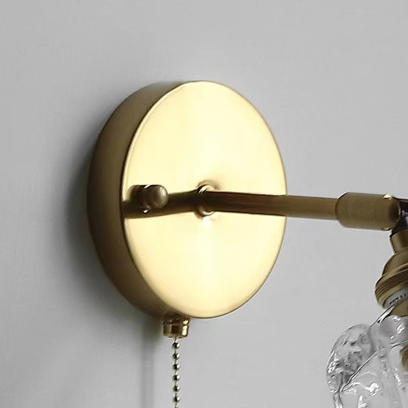 Flower Shape Wall Mount Lamp Modern Style Glass 1 Light Sconce Lamp in Clear