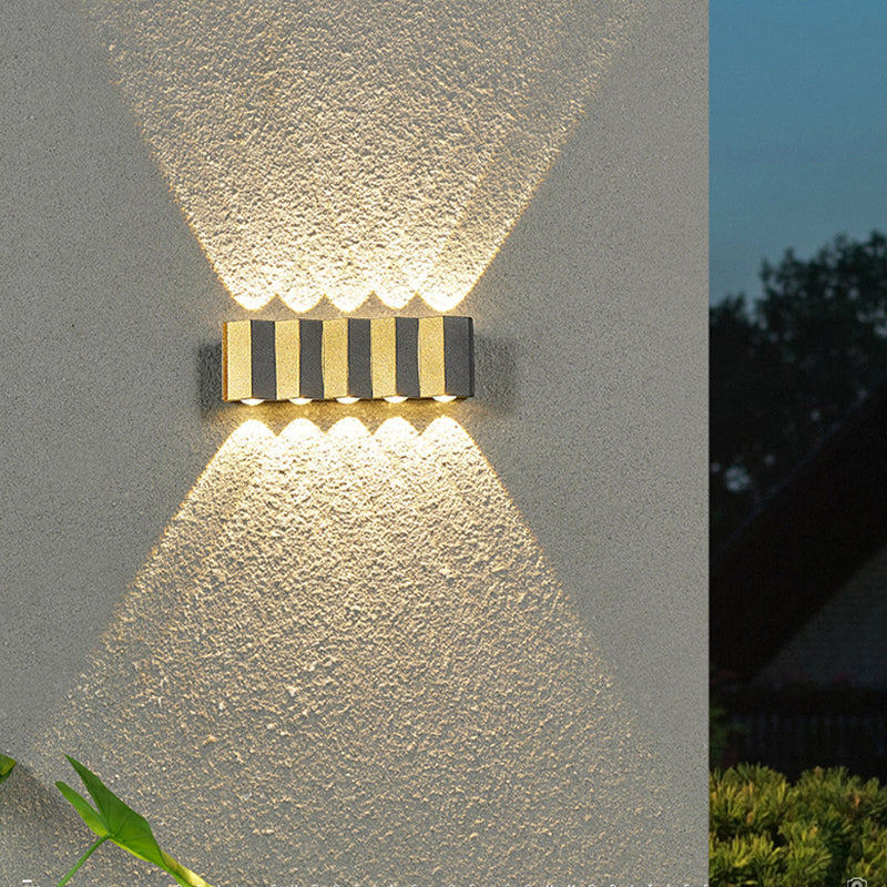 Black and Gold Wall Light Aluminum Modern LED Wall Flush Mount for Outdoors