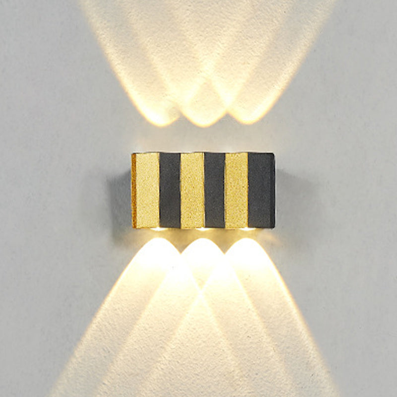 Black and Gold Wall Light Aluminum Modern LED Wall Flush Mount for Outdoors