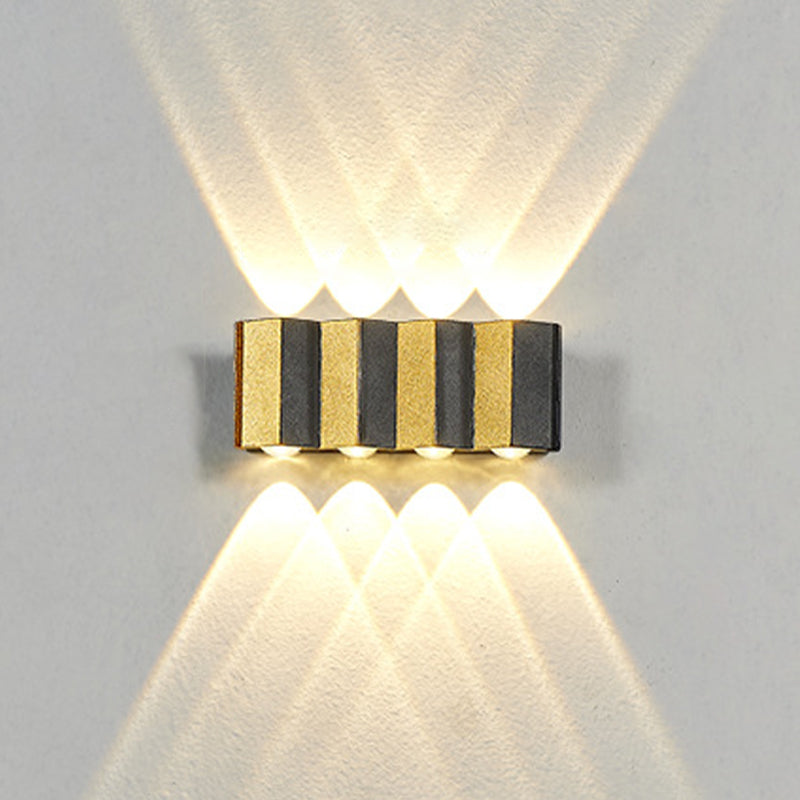 Black and Gold Wall Light Aluminum Modern LED Wall Flush Mount for Outdoors