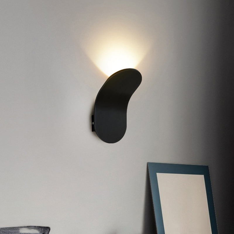 Contemporary Matte Black Wall Mounted Sconce Unique Metal 1 Light Wall Light