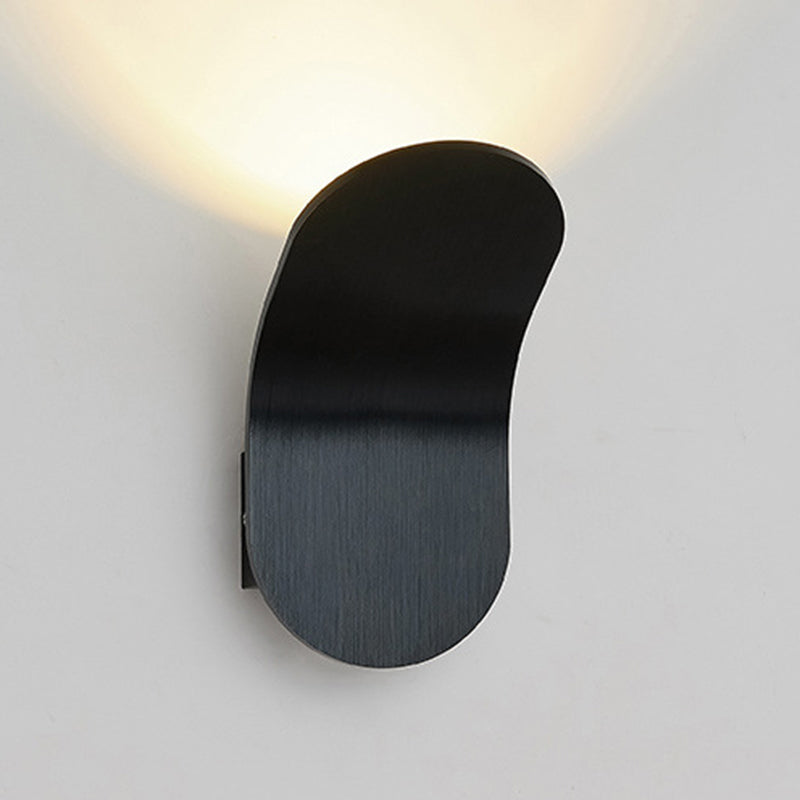 Contemporary Matte Black Wall Mounted Sconce Unique Metal 1 Light Wall Light