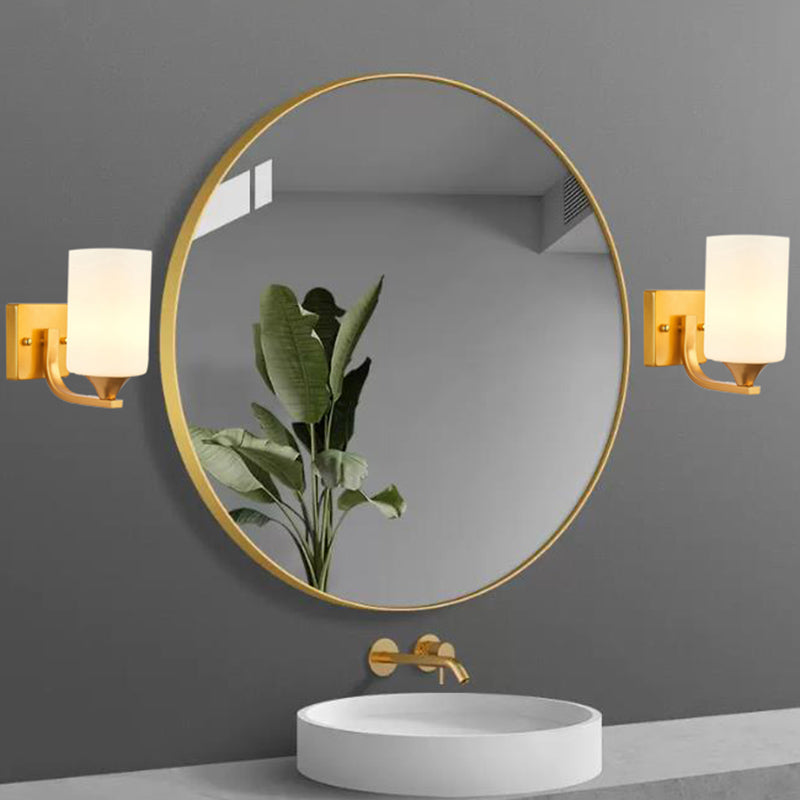Modern Vanity Lighting Metal Wall Light Fixture in Gold for Bathroom