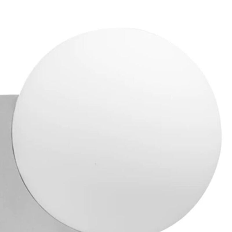 Glass Ball Shade 1 - Light Bath Sconce Iron Bathroom Vanity Lighting in Black / Chrome