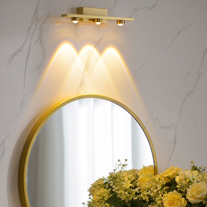 Post Modern 3 / 4 - Light Bath Bar Solid Brass Bathroom Vanity Lighting in Gold