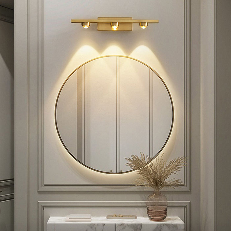 Post Modern 3 / 4 - Light Bath Bar Solid Brass Bathroom Vanity Lighting in Gold