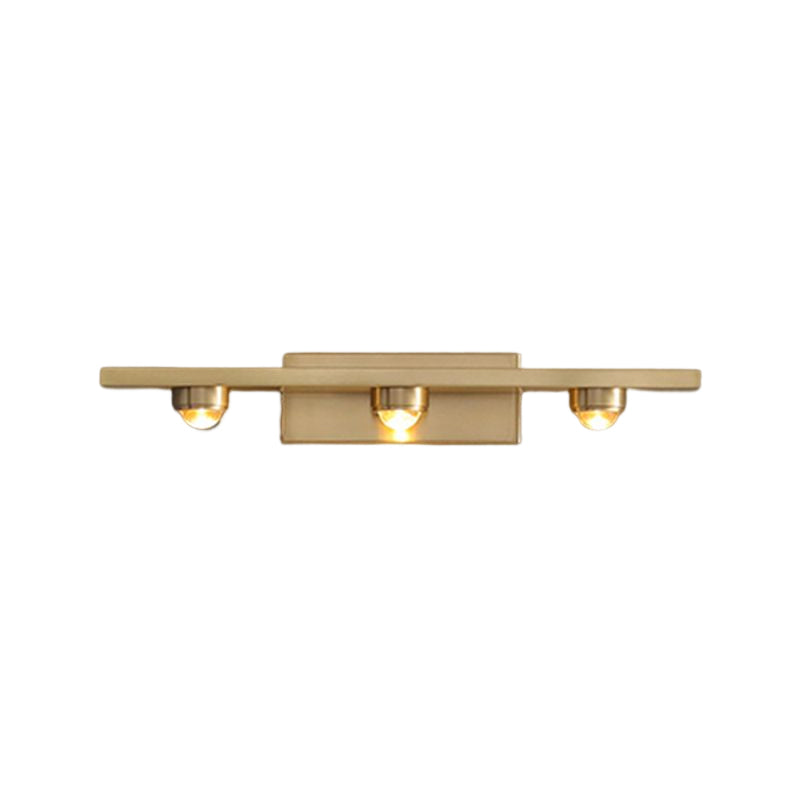 Post Modern 3 / 4 - Light Bath Bar Solid Brass Bathroom Vanity Lighting in Gold