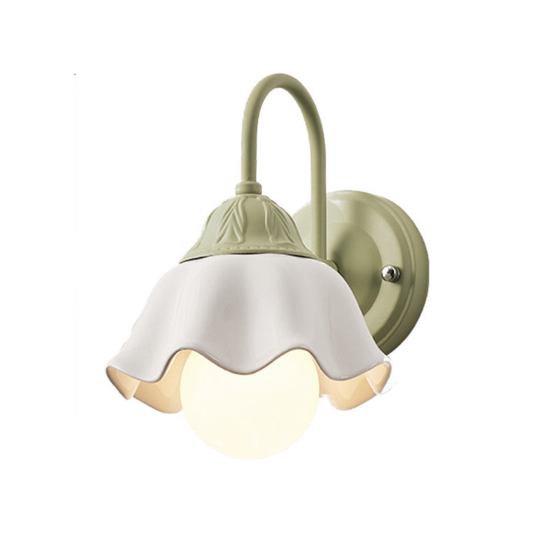 Modern Simple Green Vanity Light Flower Shape Vanity Lamp for Shower Room