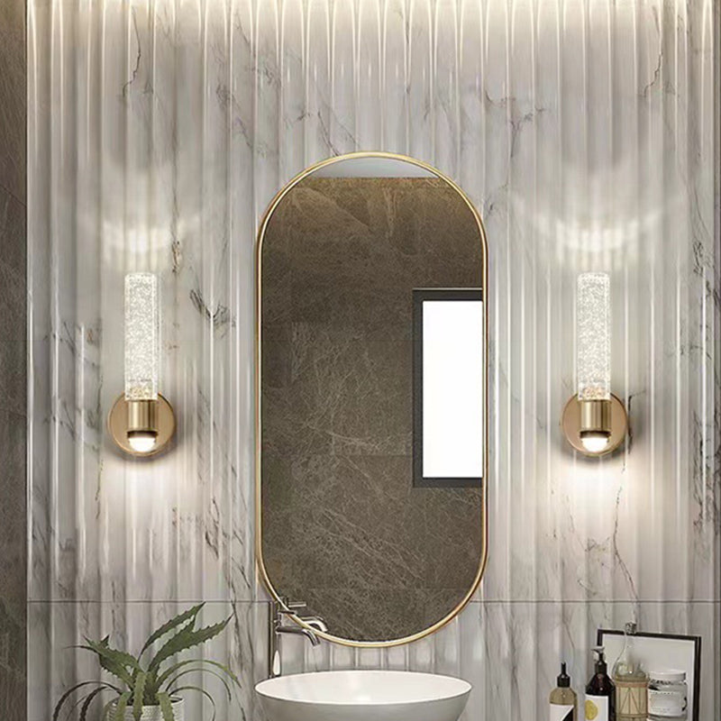 Crystal Bath Vanity Lighting Golden Modernism LED Wall Light for Bathroom