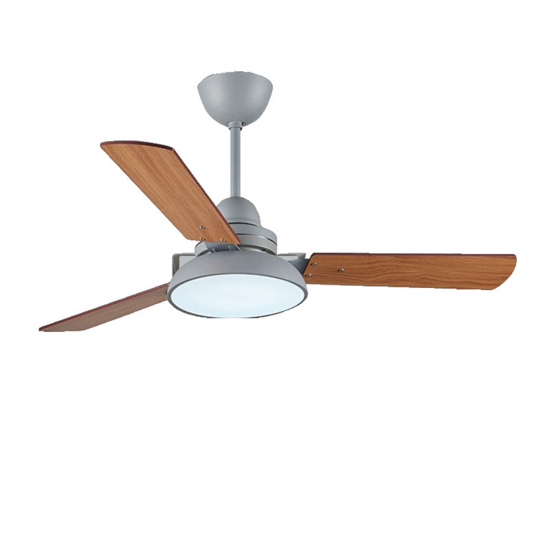 1 - Light LED Ceiling Fan Modern Wood Blade Fan Lighting in 4 Colors
