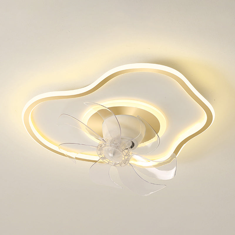 Simple Ceiling Fan Light LED Ceiling Mount Lamp with Acrylic Shade for Bedroom