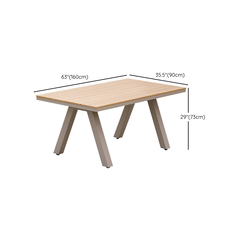 Contemporary Aluminum Frame Table Outdoor Rust Resistant Patio Table