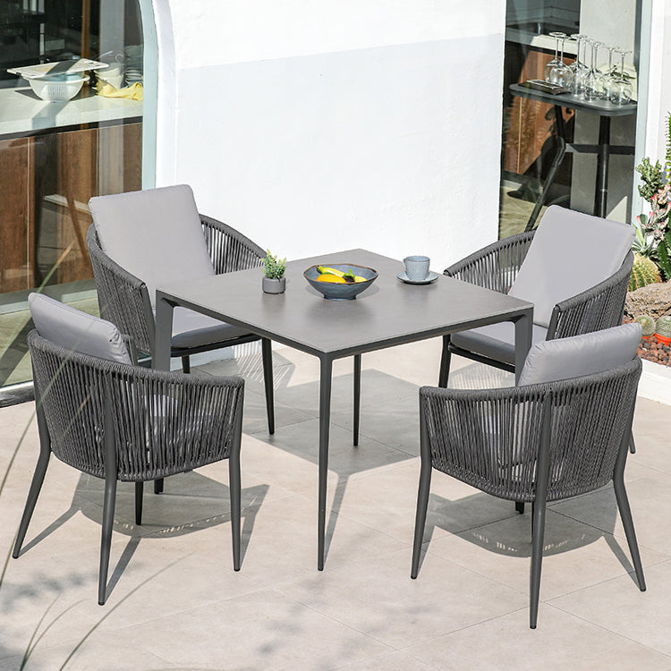 Industrial Aluminum Frame Patio Table Outdoor Rust Resistant Patio Table