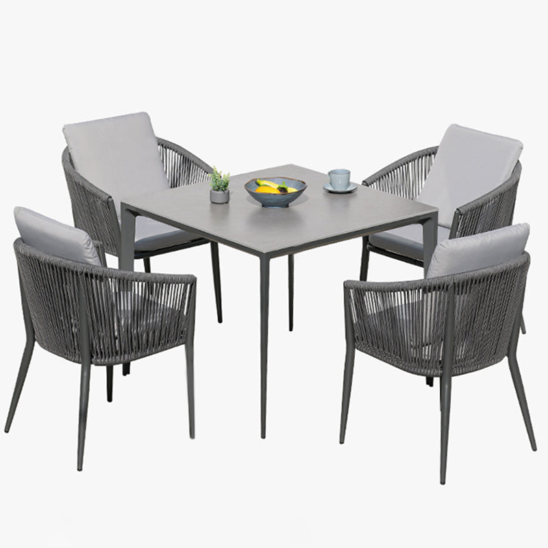 Industrial Aluminum Frame Patio Table Outdoor Rust Resistant Patio Table