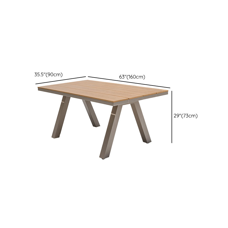 Industrial Aluminum Frame Patio Table Outdoor Rust Resistant Patio Table