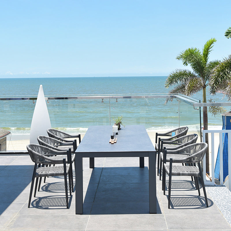 Industrial Aluminum Frame Patio Table Water and Fire Resistant Patio Table