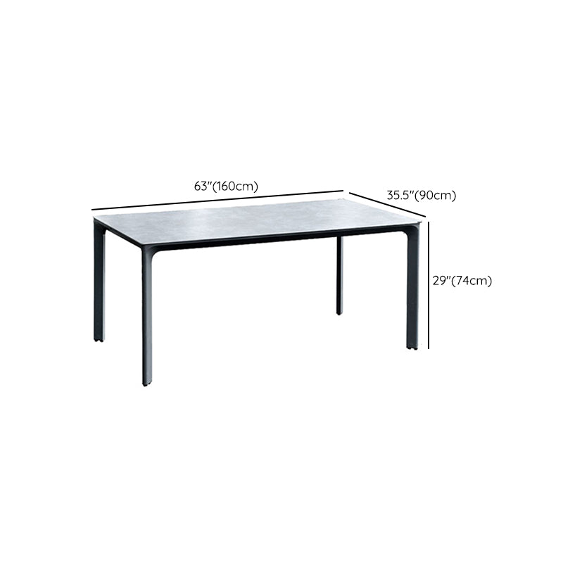 Industrial Aluminum Frame Patio Table Water and Fire Resistant Patio Table