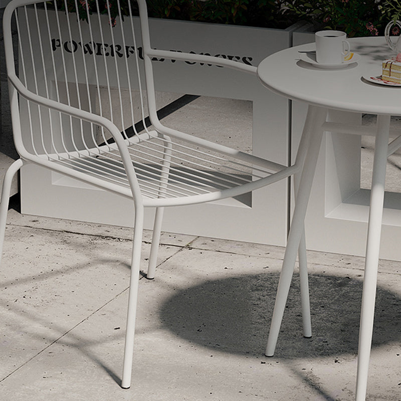 Outdoor Round Bistro Table Contemporary Iron Rust Resistant Bistro Table