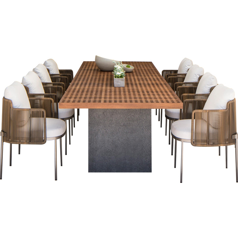 Boho Style Dining Set Wooden Rectangular 1/7/9 Pieces Dining Set