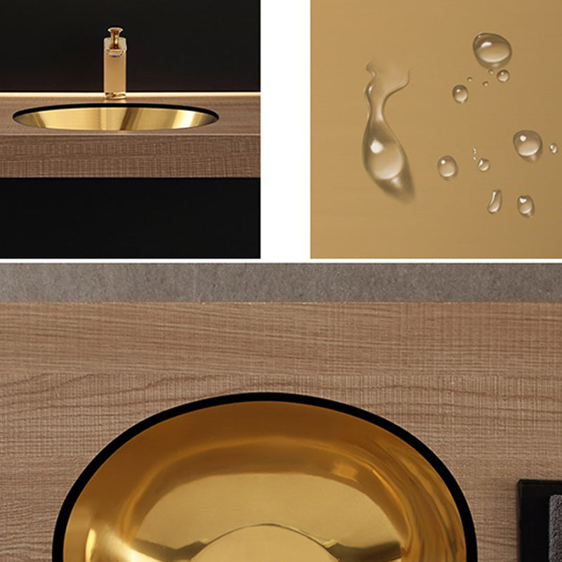 Oval Undermount Bathroom Sink Stainless Steel Shut-Off Valve Included Bathroom Sink