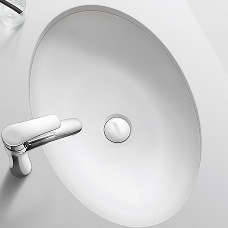 Oval Porcelain Vessel Sink Modern Bathroom Sink with Overflow(Not Including Faucet)