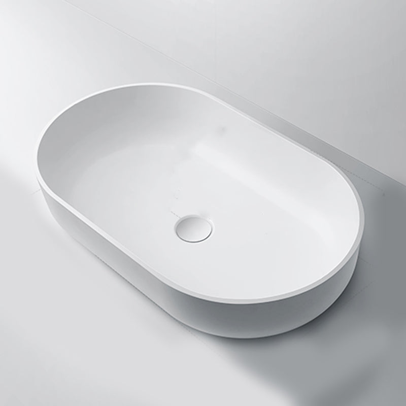 Oval Porcelain Vessel Sink Modern Bathroom Sink with Overflow(Not Including Faucet)