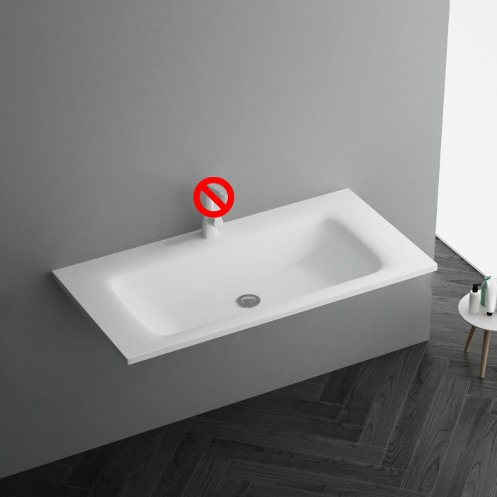 Modern Bathroom Sink Rectangular Wall Mount Bathroom Sink (Not Including Faucet)
