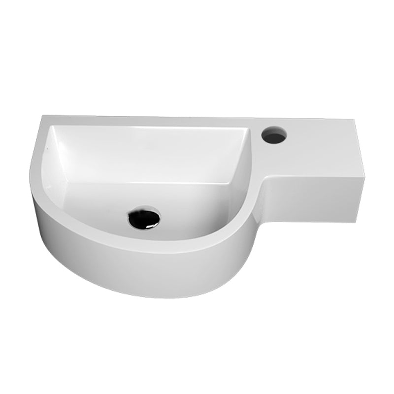 Modern Bathroom Sink Man Made Rock Specialty Wall Mount Bathroom Sink without Faucet
