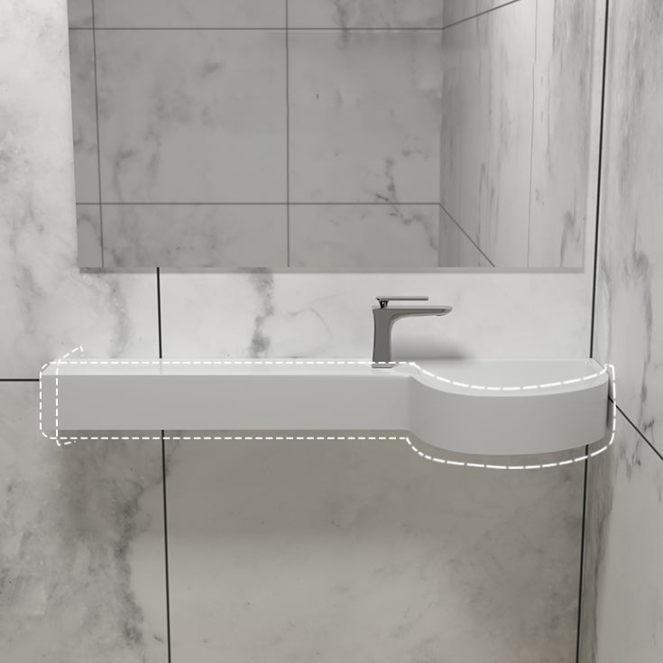 Modern Bathroom Sink Man Made Rock Specialty Wall Mount Bathroom Sink without Faucet