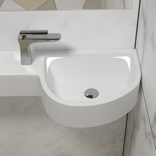 Modern Bathroom Sink Man Made Rock Specialty Wall Mount Bathroom Sink without Faucet