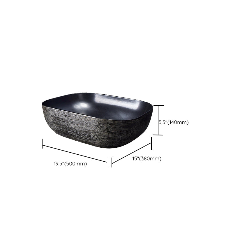 Modern Bathroom Sink Black Oval Ceramic Bathroom Sink with Faucet