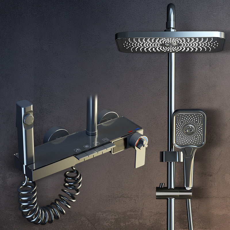 Modern Shower System Copper Wall-Mounted Swivel Square Rain Shower Head Shower Set