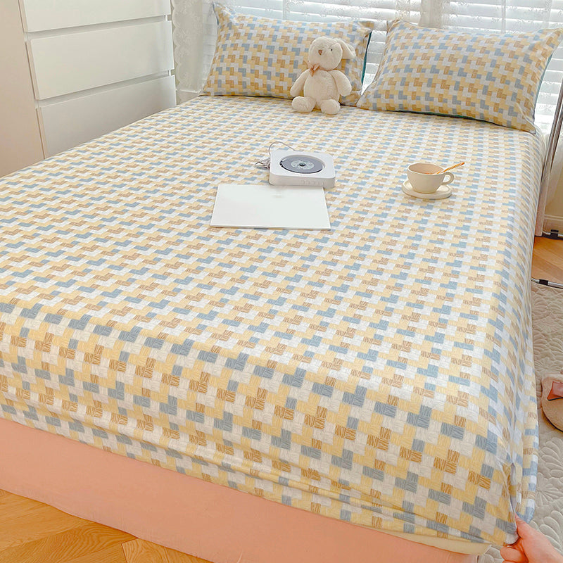 Super Soft Bed Sheet Set 100 Cotton Modern Standard Fitted Sheet