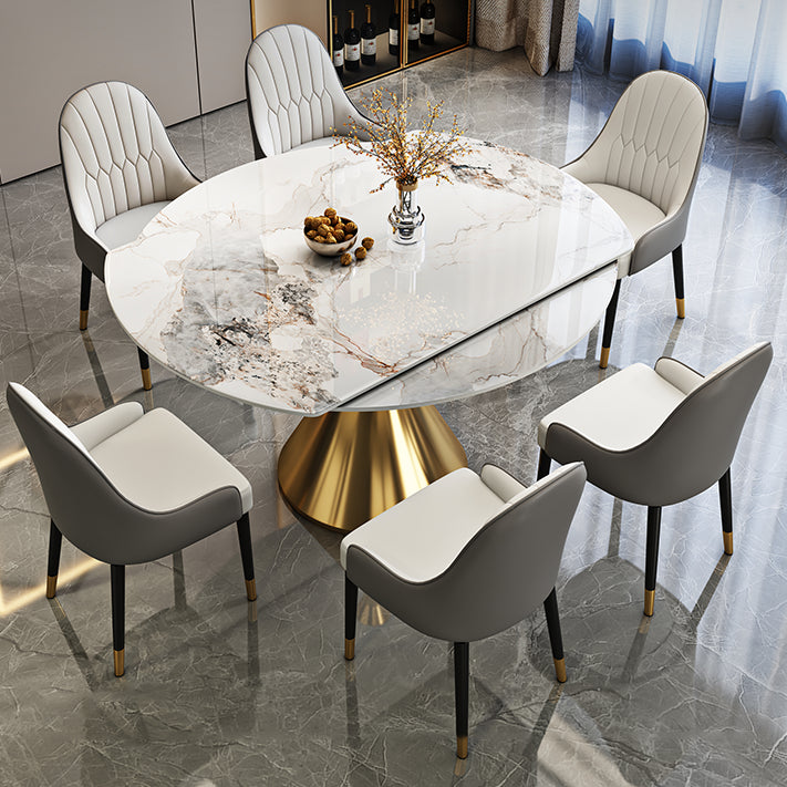 Contemporary 1/2/5/7 Pieces Furniture Round Stone Dining Set for Home