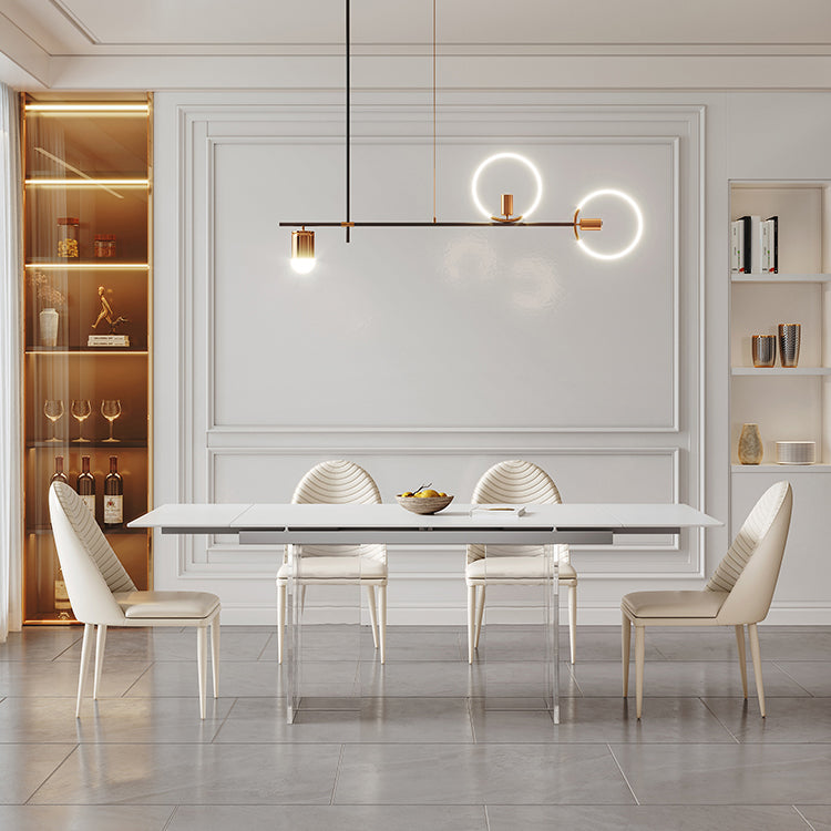 Contemporary 1/4/5/7 Pieces Furniture Rectangle Stone Dining Set for Home