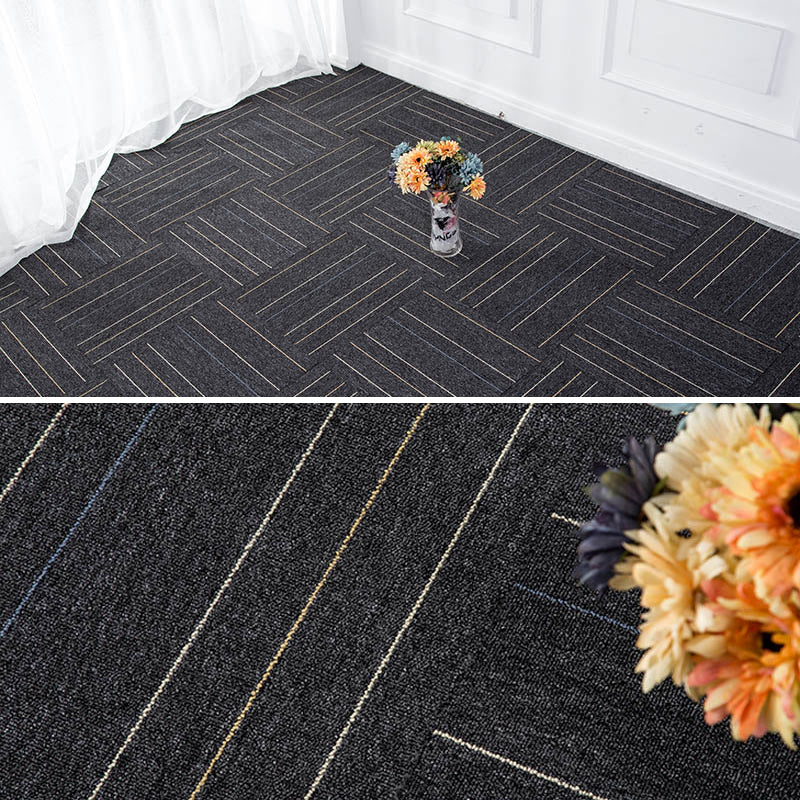 Dark Color Level Loop Carpet Tile Non-Skid Adhesive Tabs Indoor Carpet Tiles