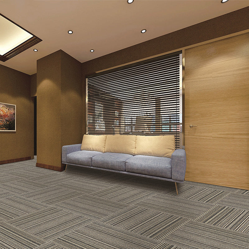 Dark Color Level Loop Carpet Tile Non-Skid Adhesive Tabs Indoor Carpet Tiles