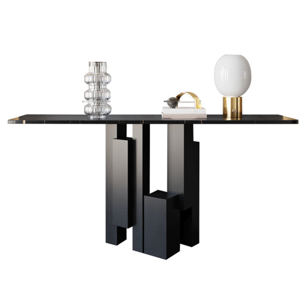 Stone Modern Console Table 1 Shelf 13.78" Wide Accent Table for Hall