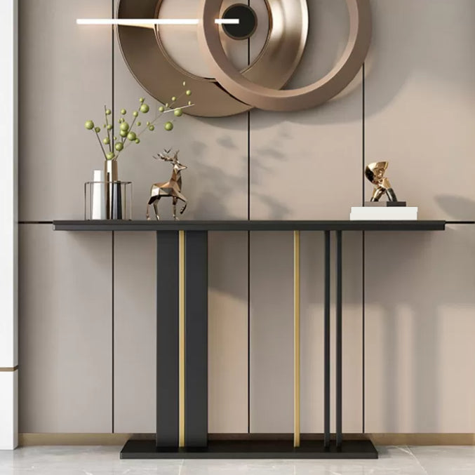 Modern Stone Console Table 1 Shelf 31.5" Tall End Table for Hall