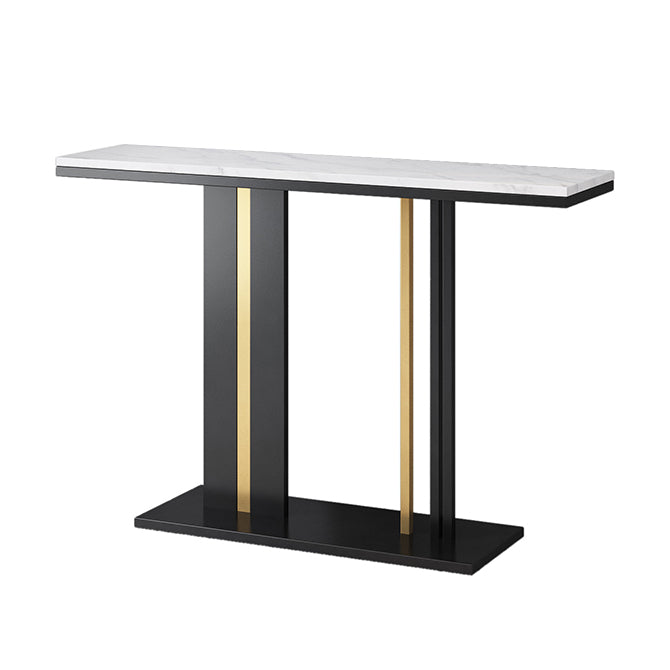 Modern Stone Console Table 1 Shelf 31.5" Tall End Table for Hall