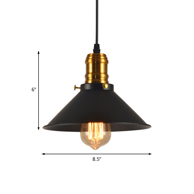 Ombra conica a sospensione Illuminazione a sospensione in stile loft metallo 1 luce in ottone appesa al soffitto, 1/2/3 pacchetto
