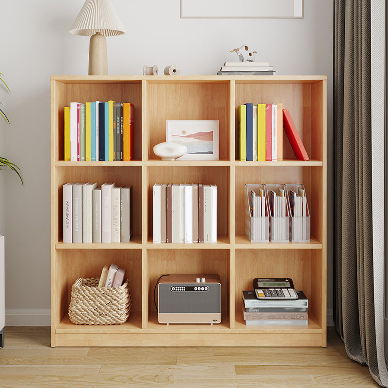 Scandinavian Style Bookshelf Closed Back Standard Wooden Bookcase for Study Room
