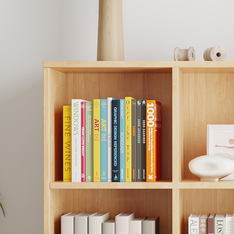Scandinavian Style Bookshelf Closed Back Standard Wooden Bookcase for Study Room