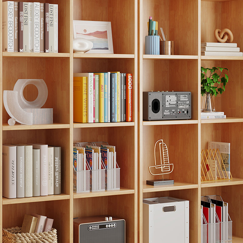 Scandinavian Style Bookshelf Closed Back Standard Wooden Bookcase for Study Room