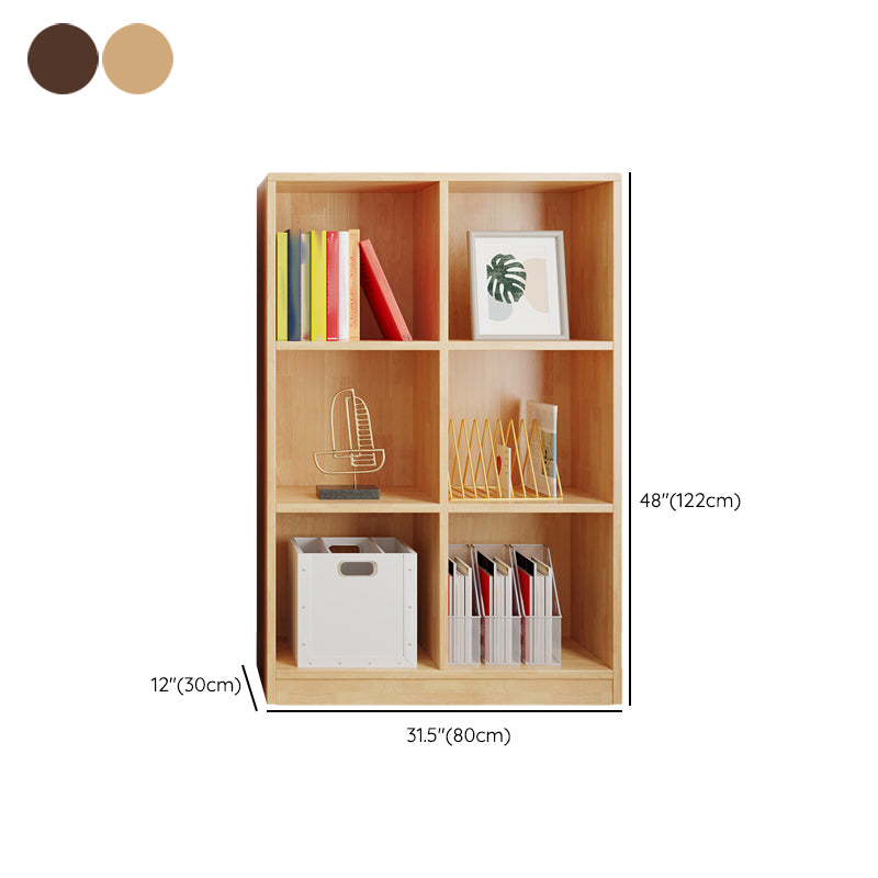 Scandinavian Style Bookshelf Closed Back Standard Wooden Bookcase for Study Room