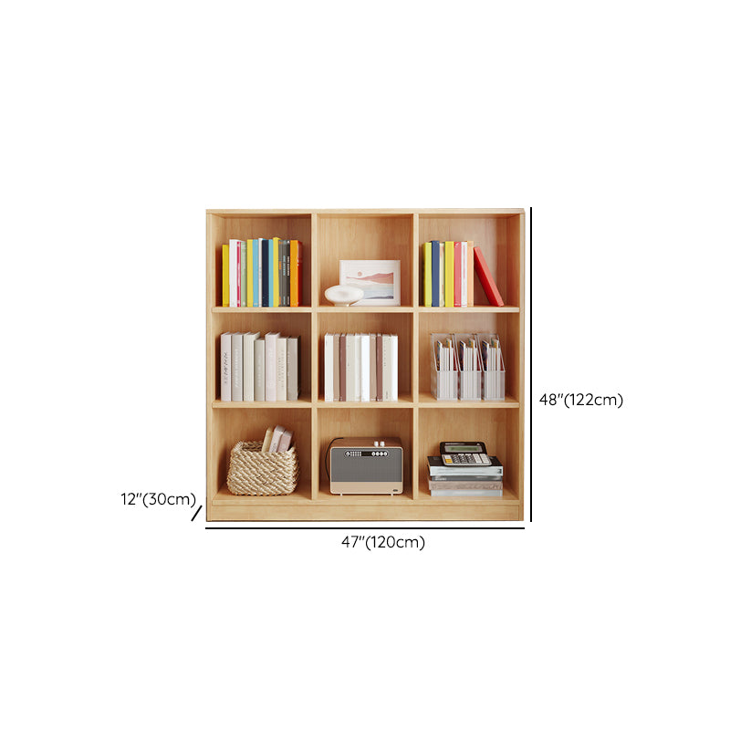 Scandinavian Style Bookshelf Closed Back Standard Wooden Bookcase for Study Room