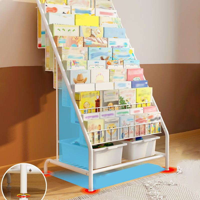 Metal Closed Back Standard Bookshelf Scandinavian Shelves Included Bookcase